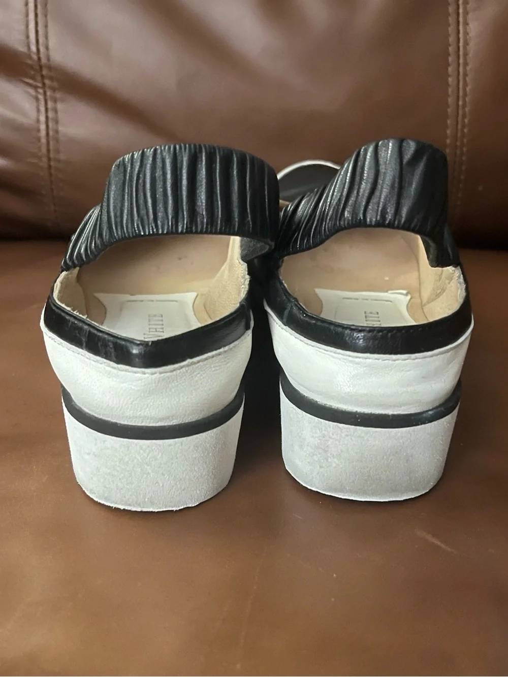 Ron White Black Leather Slingback Shoes EU 38 Made in Italy